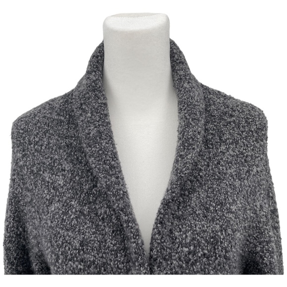 Eileen Fisher Wool Knit Boucle Cardigan, Marled Black/Grey, Size M - Picture 3 of 8